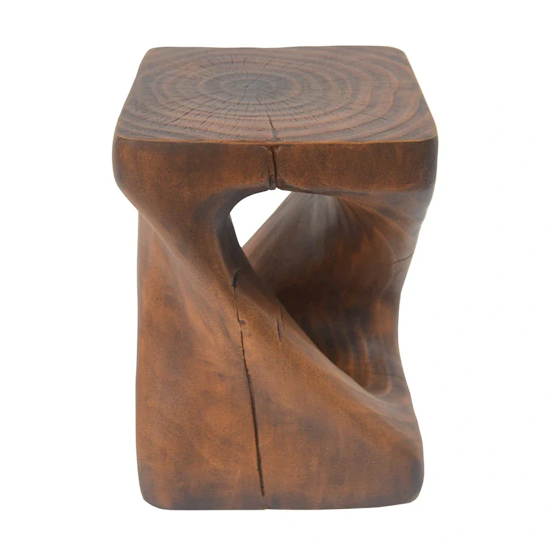 MGO Twist Shape Side Table, Wood-like Texture