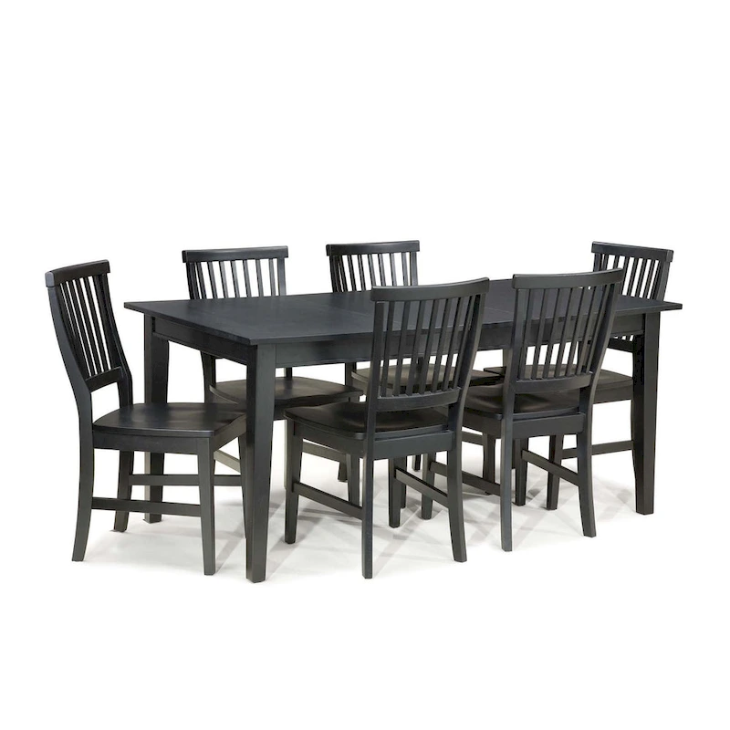 Arts & Crafts 7-piece Rectangular Dining Set with Extension Leaf by Homestyles