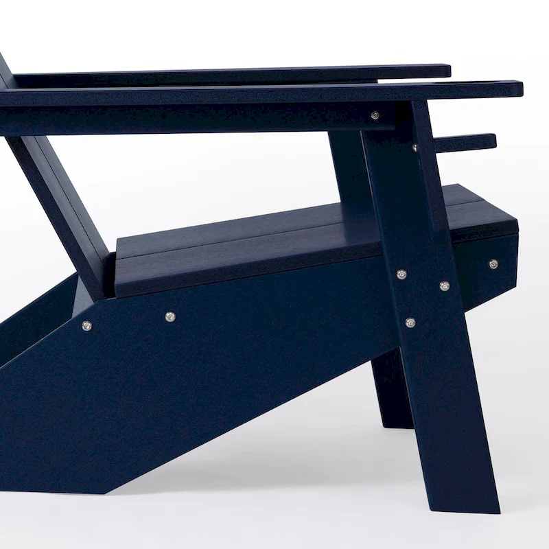 Polytrends Coastin Modern Poly Adirondack Chair (Set of 2), Black