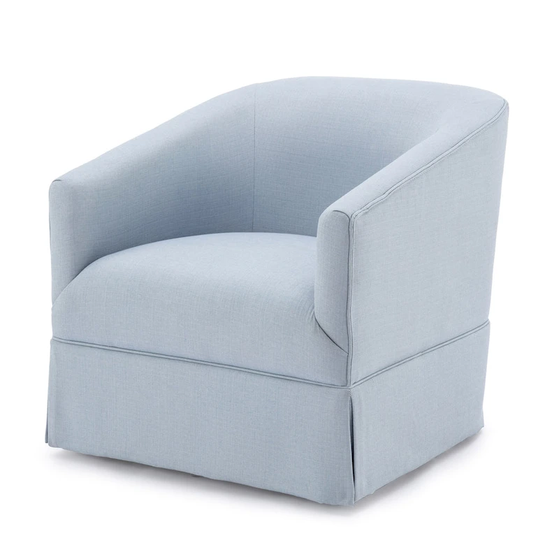 Elayne Skirted Fabric Swivel Accent Chair by Greyson Living