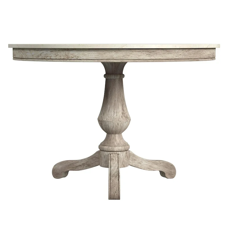 Danielle 44  Round Pedestal Marble Dining Table