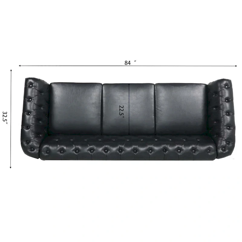 84.65 Rolled Arm Chesterfield 3 Seater Sofa