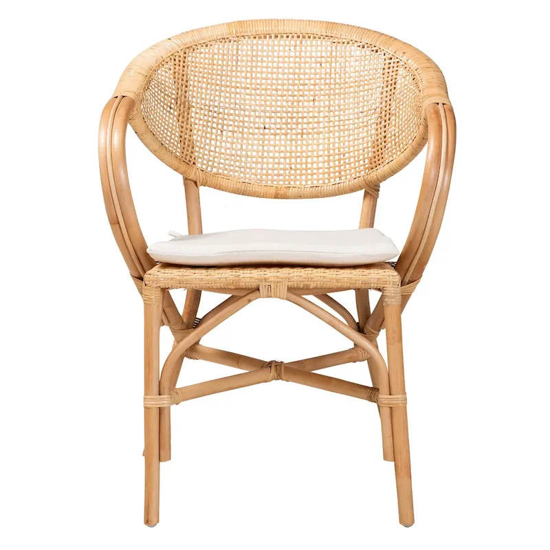 Varick Bohemian Natural Brown Finished Rattan Dining Chair