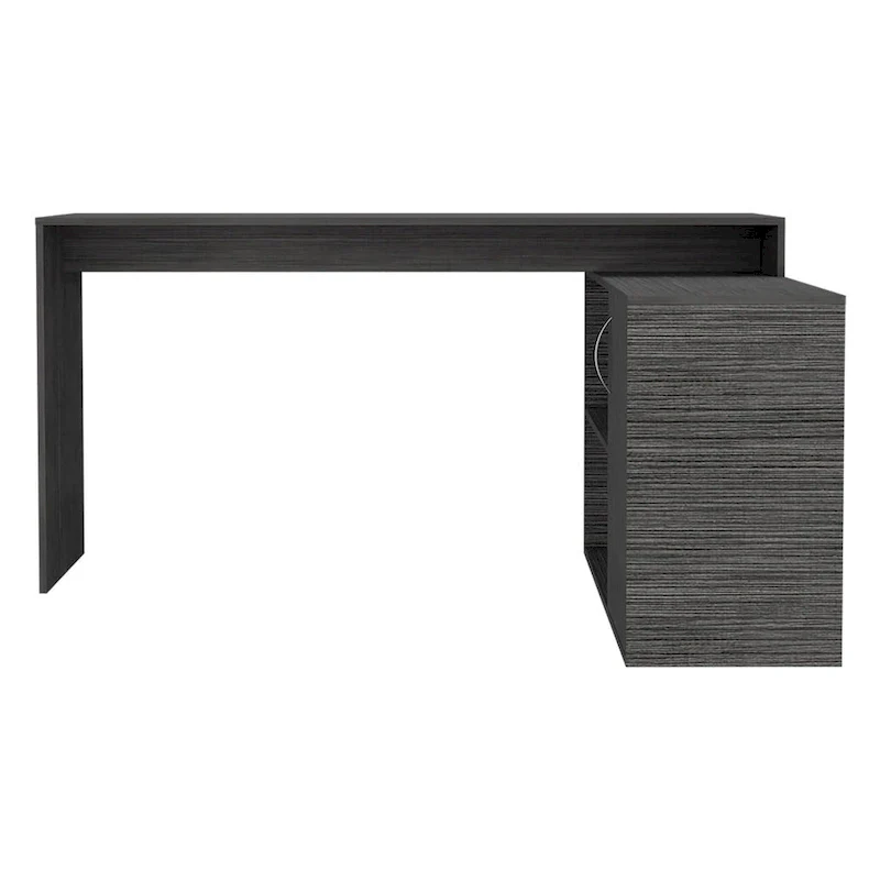 L-Shaped Desk for Office,Living Room ,Apartment, Smokey Oak