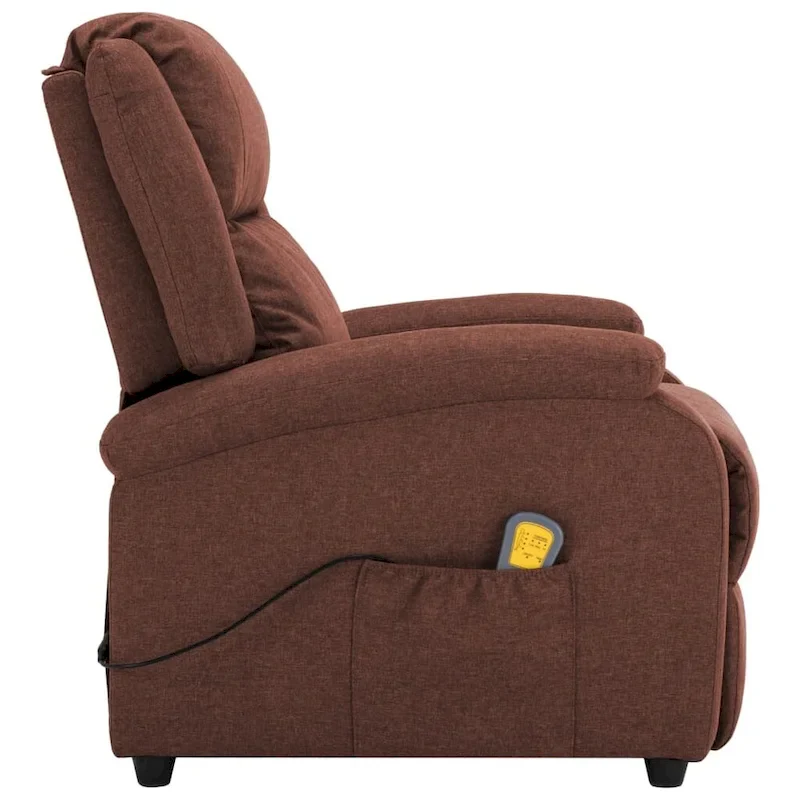 vidaXL Massage Chair Brown Fabric - 71 x 92 x 96 cm
