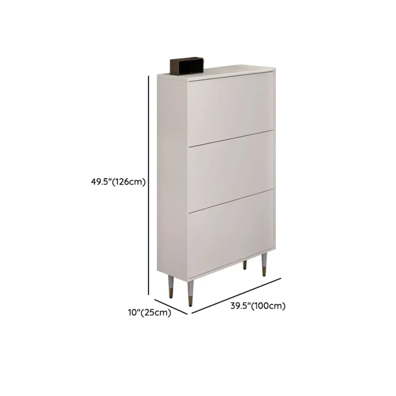 Modern White Wood Entryway Drop-Front Shoe Cabinet