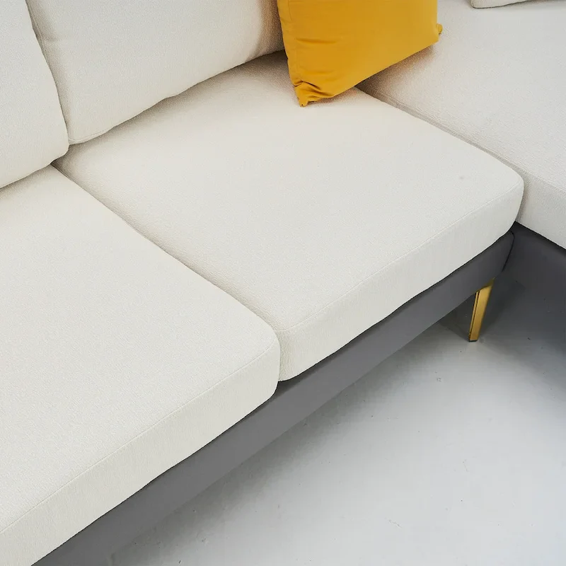 U-Shape Sectional Sofa 4-Seat Couch with Double Chaise Lounge