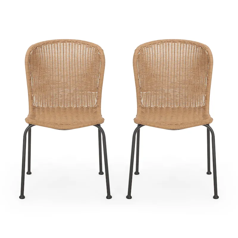Spinnaker Outdoor Boho Wicker Dining Chair (Set of 2) by Christopher Knight Home - 20.25 W x 25.50 D x 34.75 H