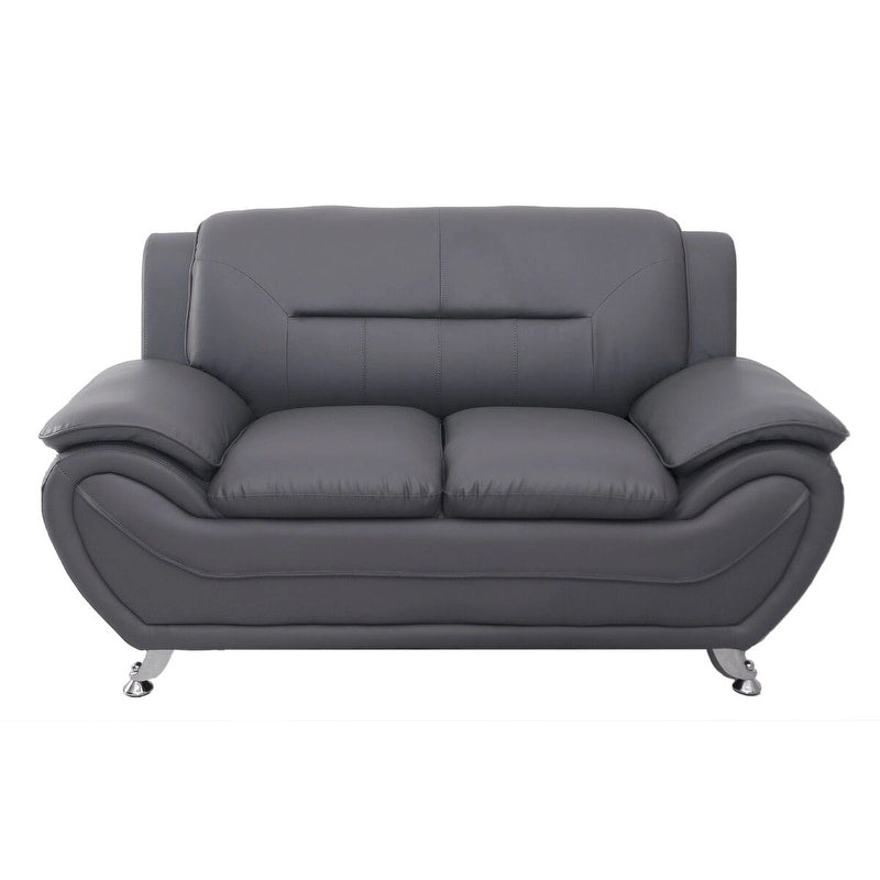 Michael Segura Bonded Leather Upholstered Loveseat