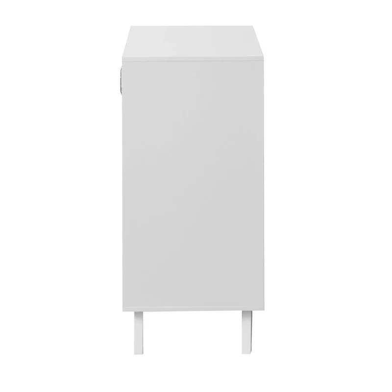 White 2-Door Cabinet with Glass Doors - Adjustable Shelf