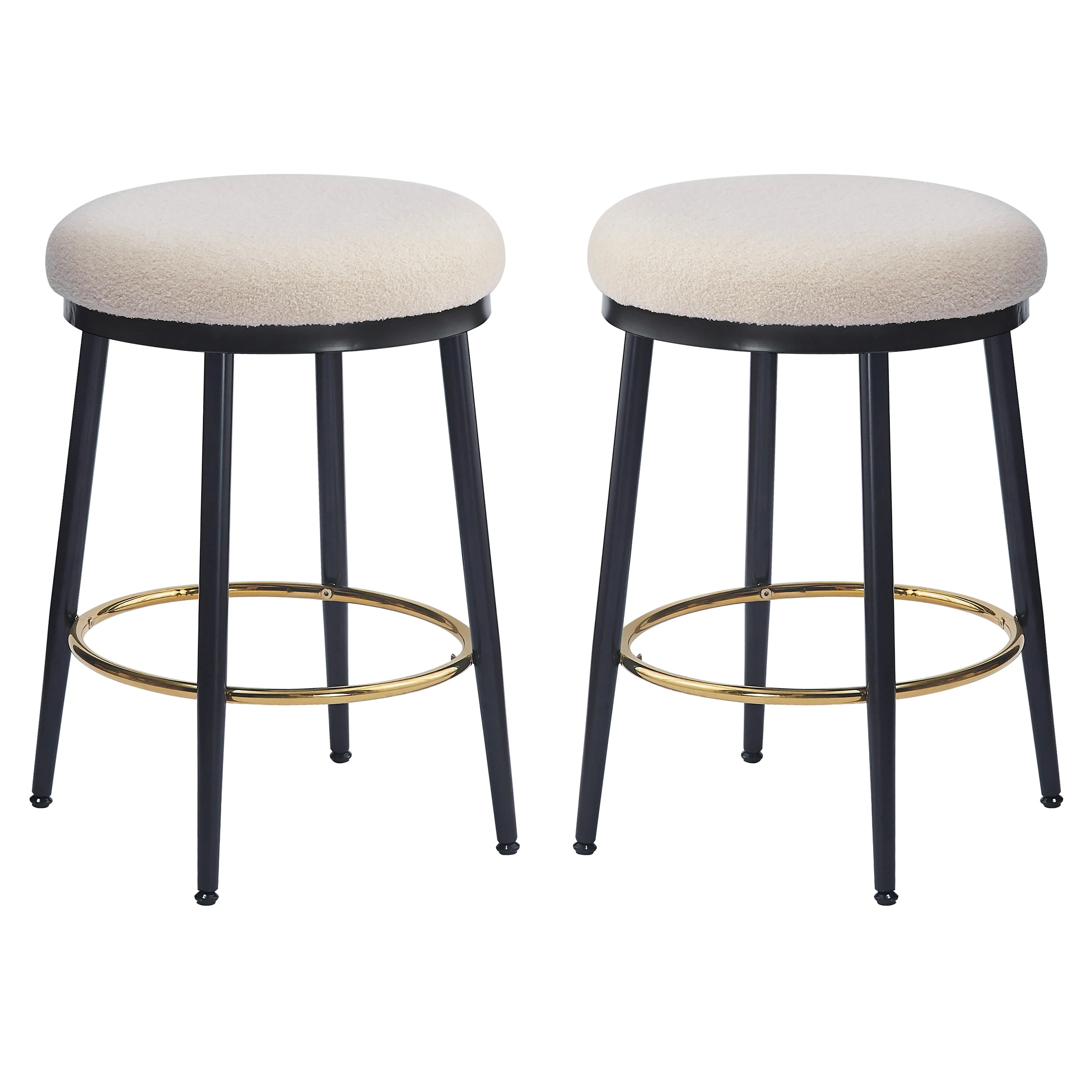 Set of 2 Modern Upholstered Counter Stools ¨C 24.75 Seat Height