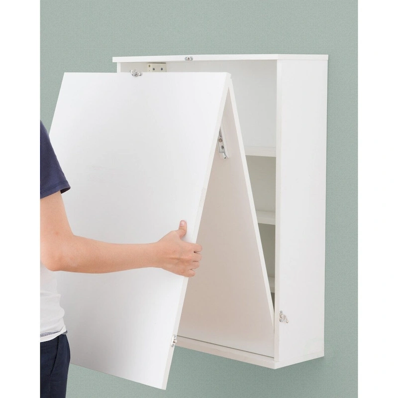 Wall Mount Laptop Fold-out Desk with Shelves