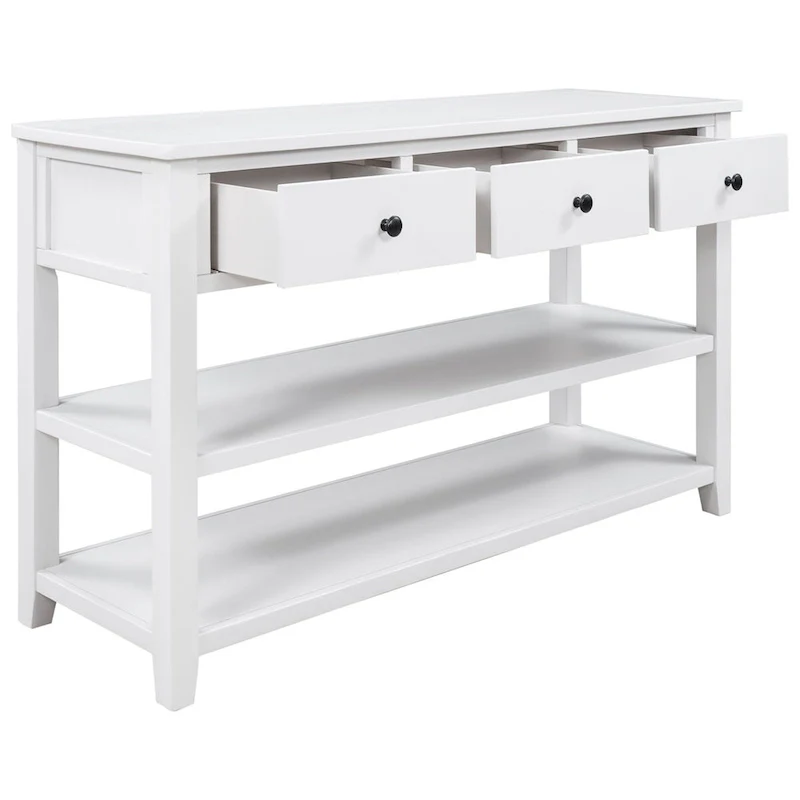 Retro Console Table with 3 Drawers - Multiple Colors
