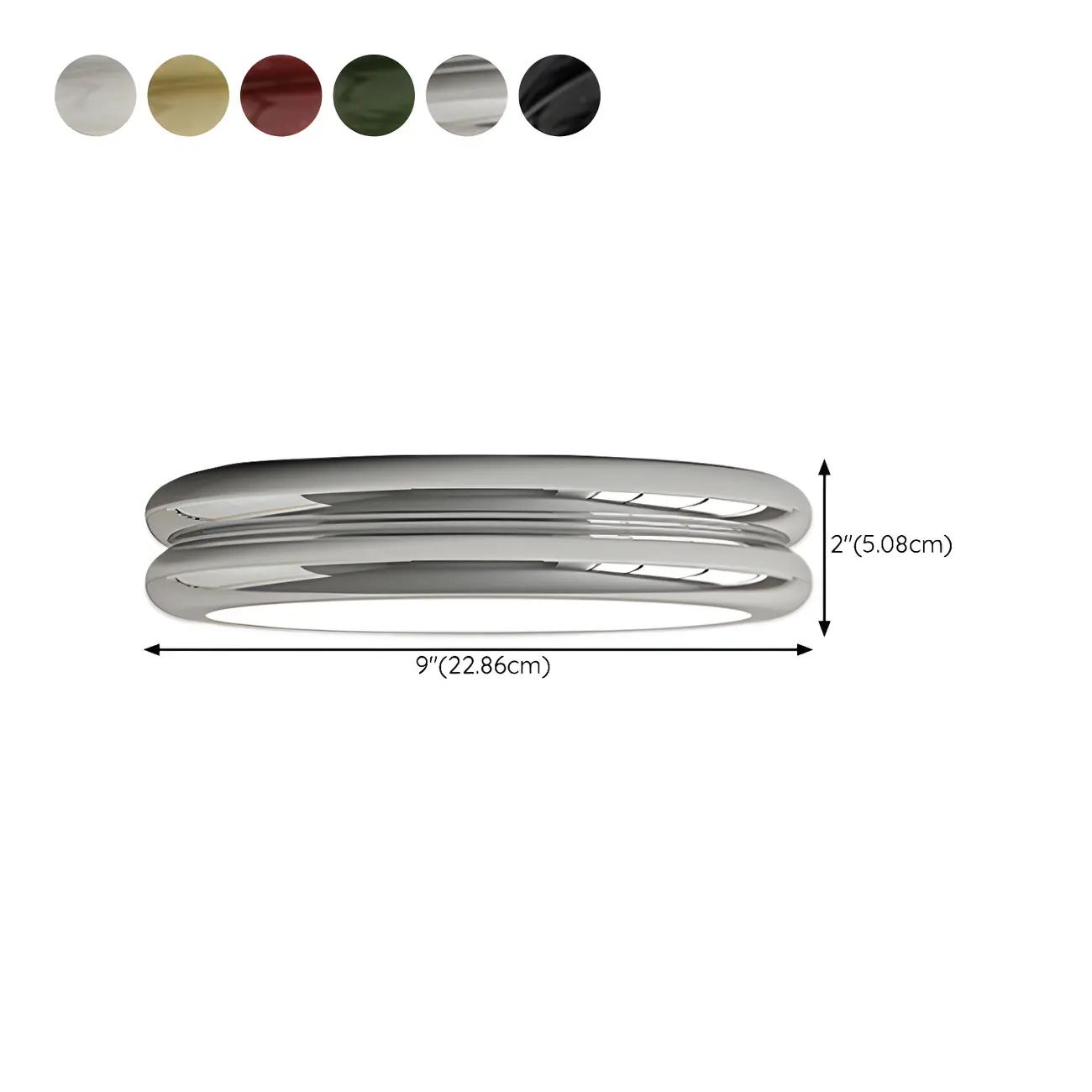 Modern Double Circles Dimmable LED Flush Mount Ceiling Light