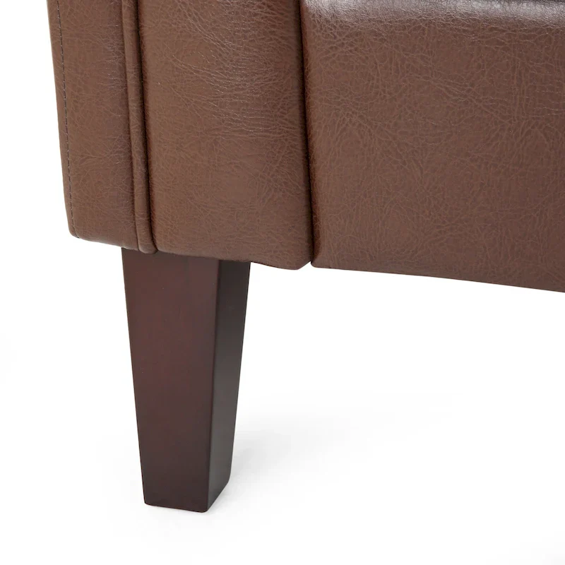 Pondway Faux Leather Tufted 3 Seater Sofa by Christopher Knight Home