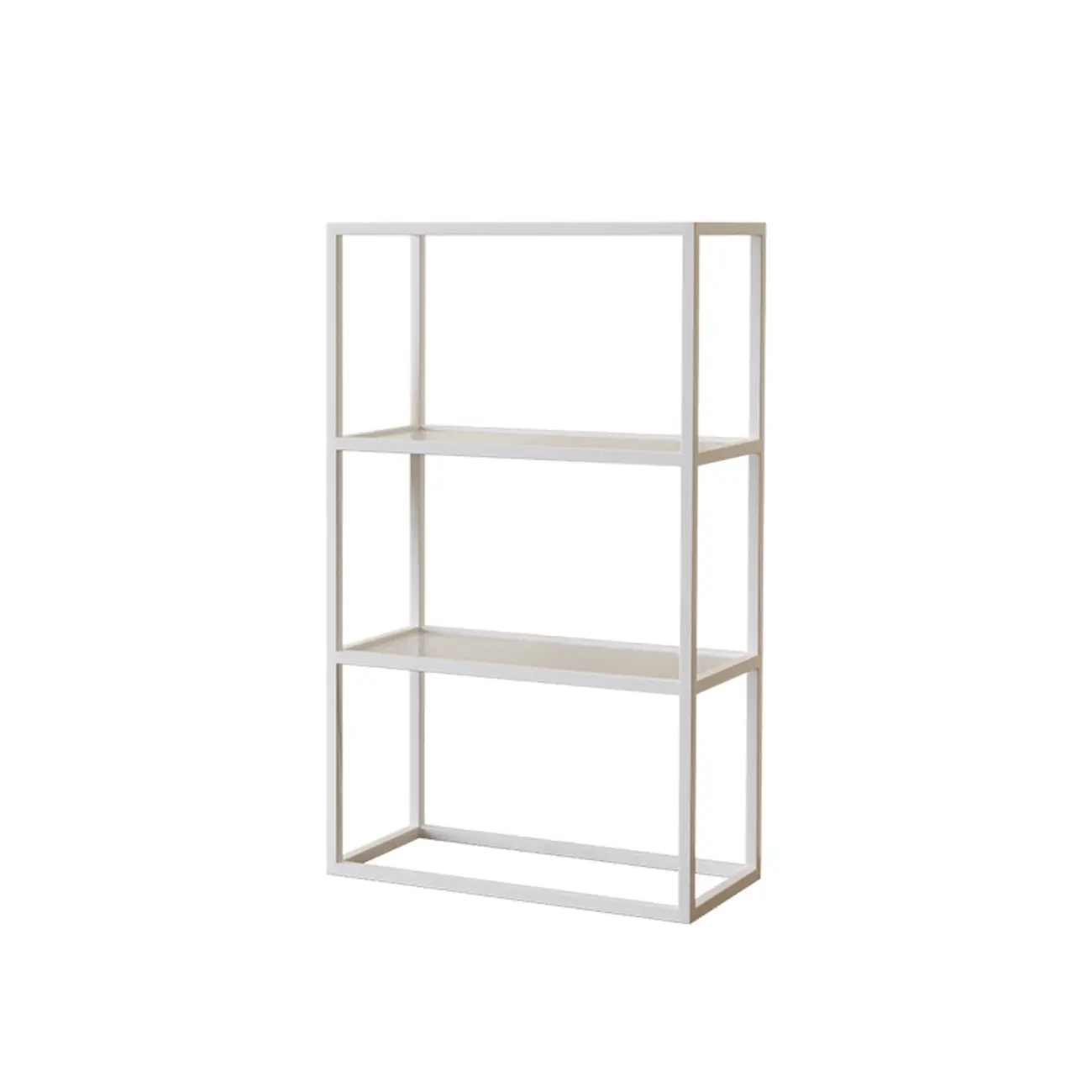 Modern Cube Open Metal Frame Black Bookcase