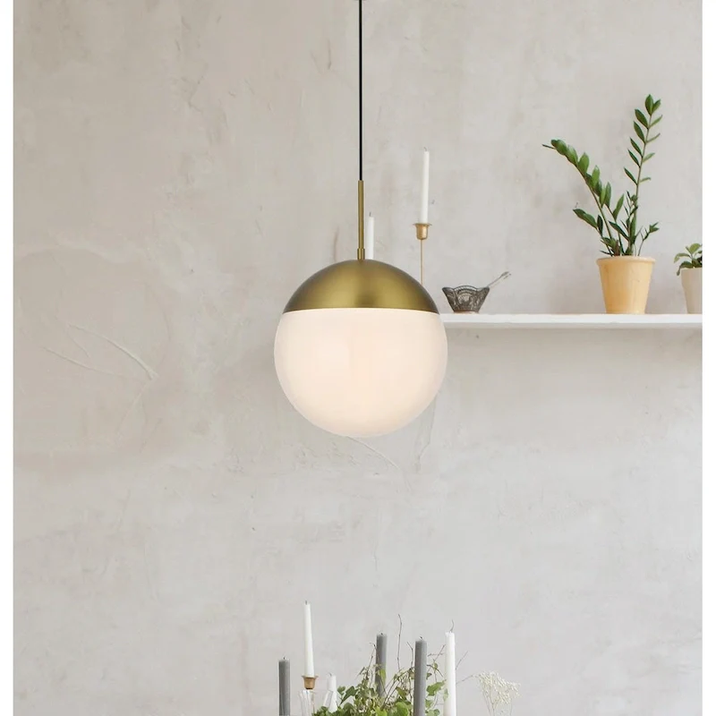 Elegant Lighting Eclipse Single Light 12  Wide Pendant with Frosted