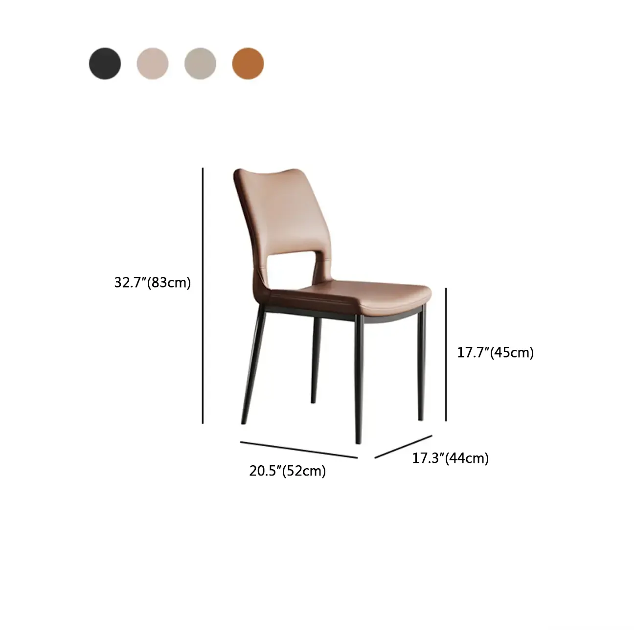 Modern Faux Leather Open Low Back Armless Dining Chair