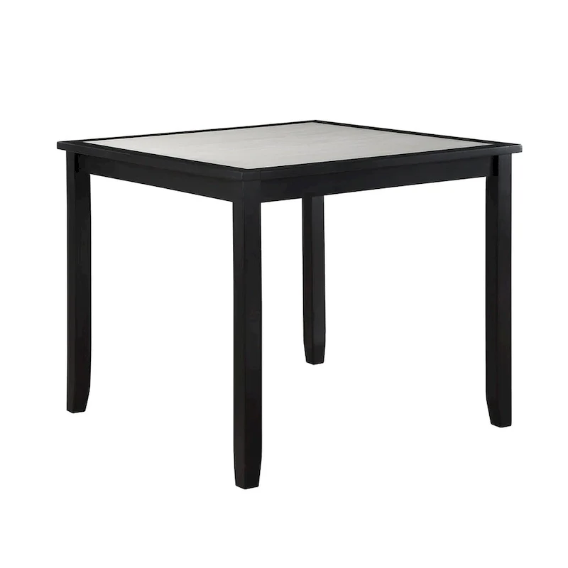 Nick 5 Piece Counter Height Dining Table and Chairs Set, Black, White