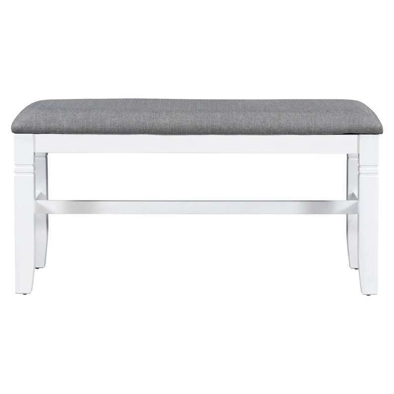 White Farmhouse 6-Piece Wooden Dining Table Set with Rectangular Table & 4 Chairs