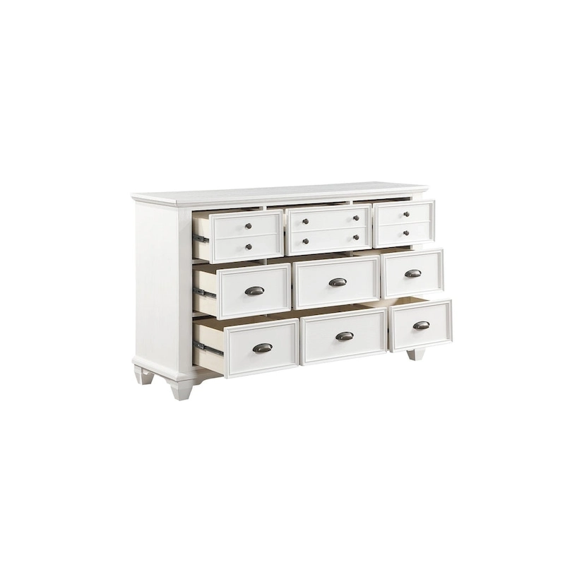 Leo 6 Piece White Modern Panel Bedroom Set