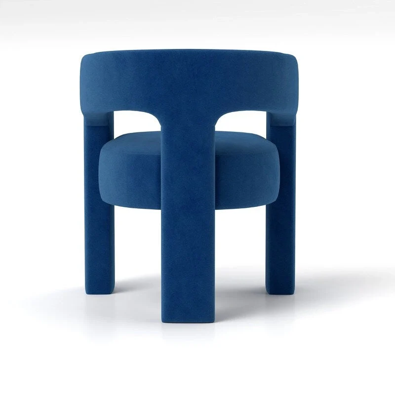 Modern Glam Velvet Upholstered Dining Chair, Open-Back Accent Chair