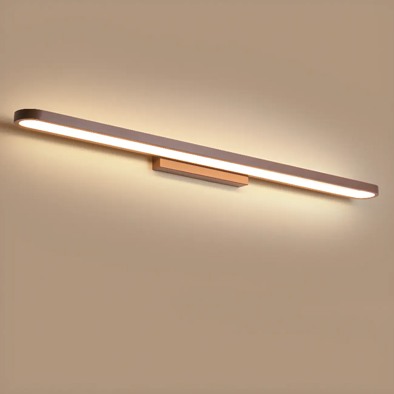 Modern Coffee Straight LED Bathroom Vanity Light in Hardwired