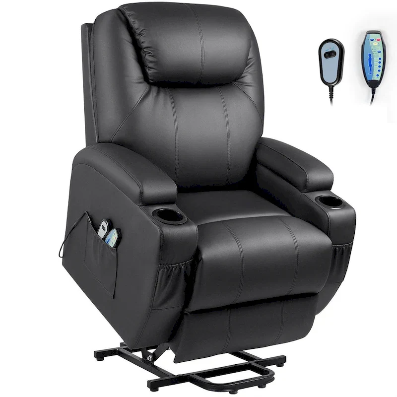 Faux Leather Power Lift Recliner Chair with Massage