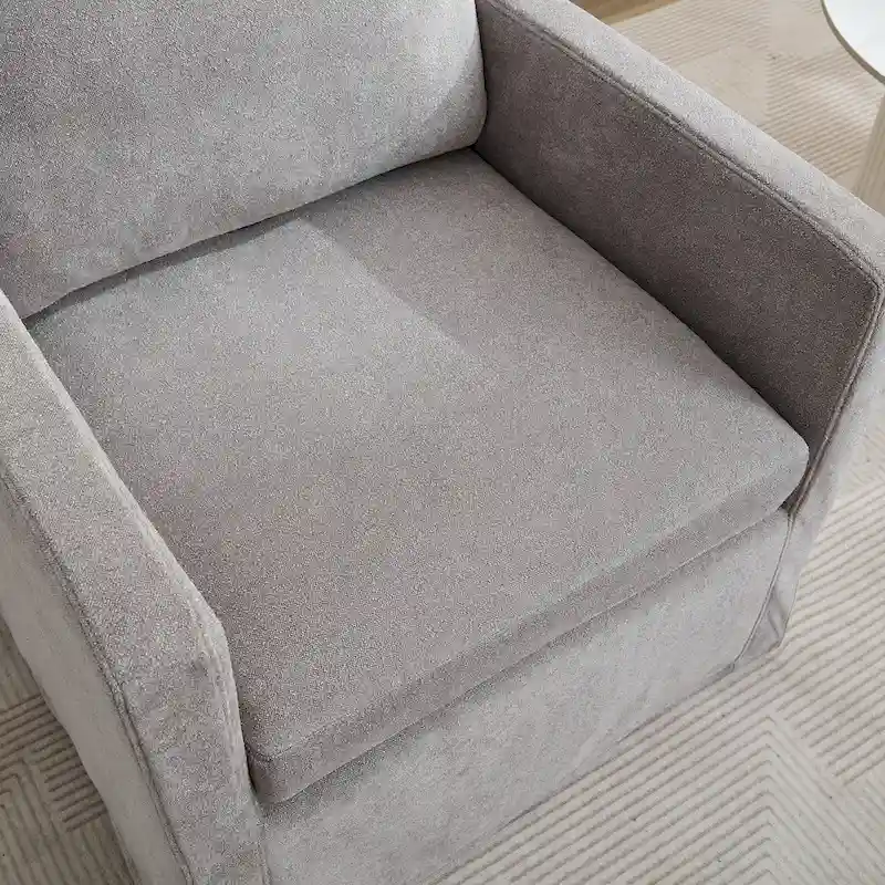 29.92 Chenille Swivel Accent Chair with Removable Cushion