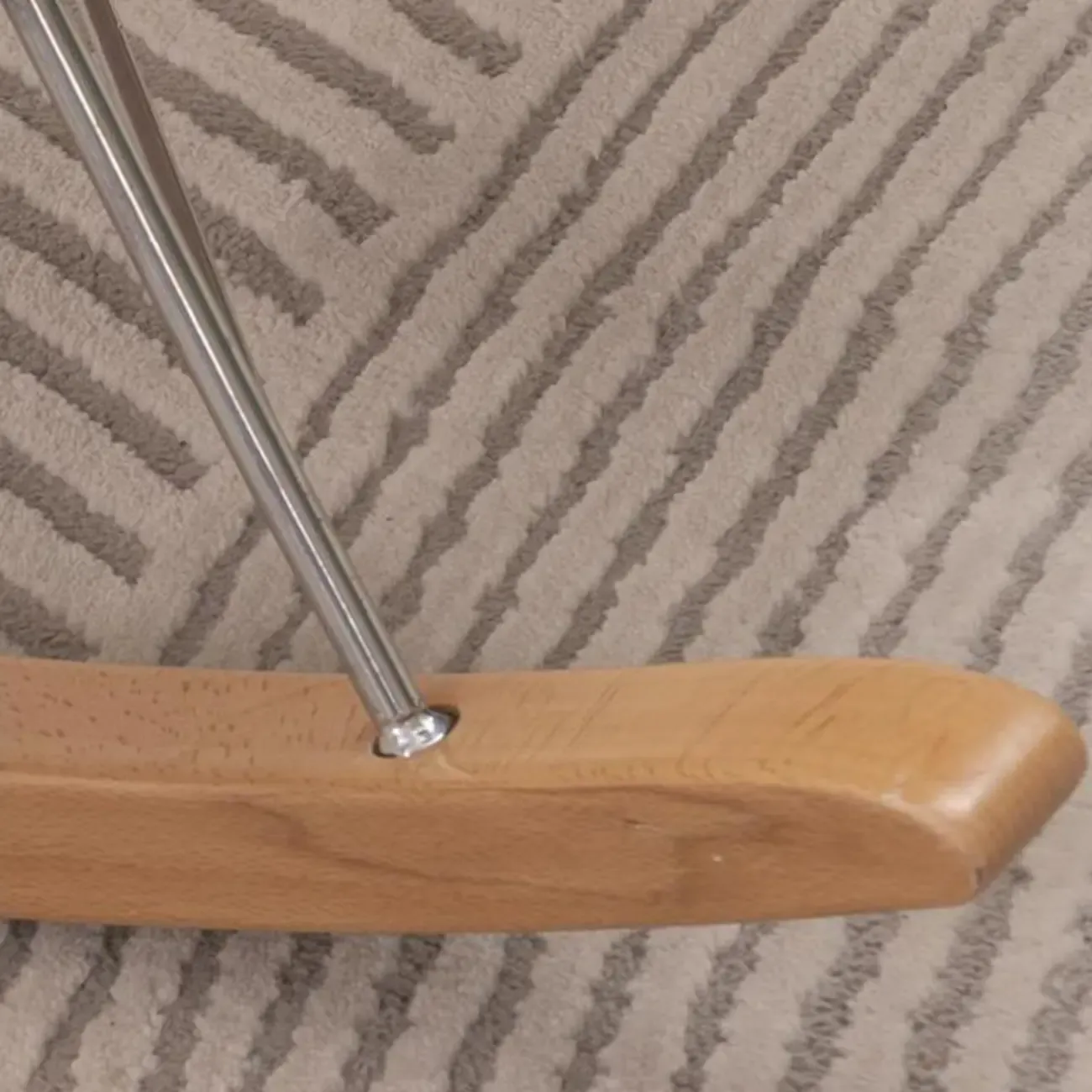 Modern Flannel Upholstered Armless Rocking Chair with Ottoman