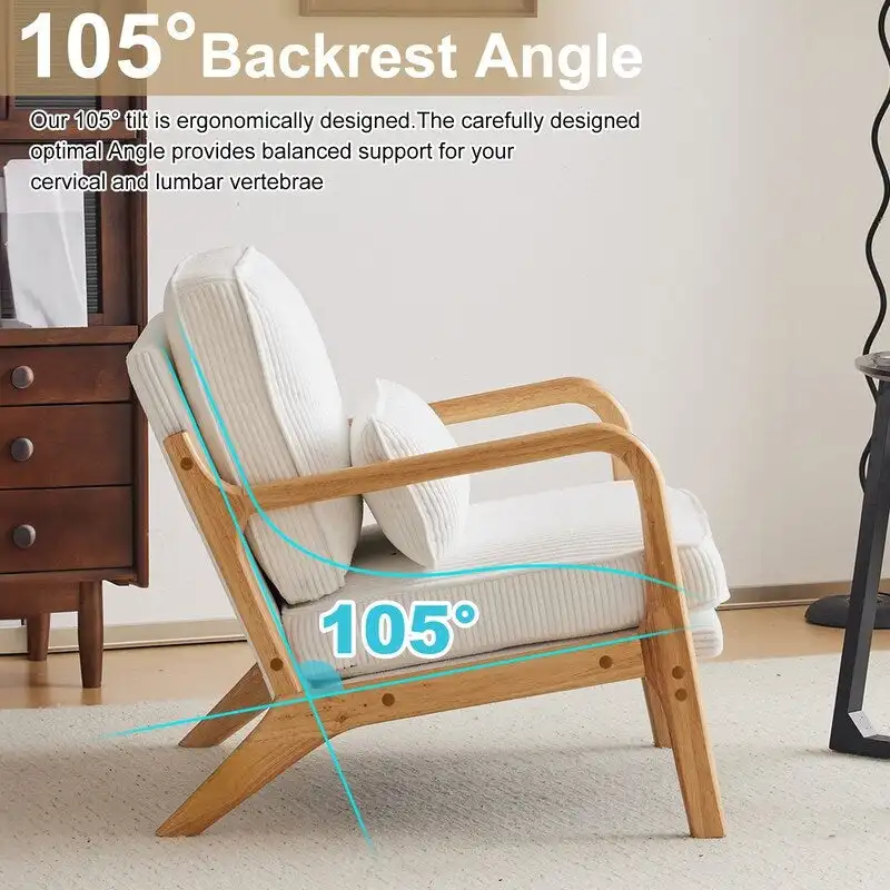 Upholstered Linen Blend Accent Chair