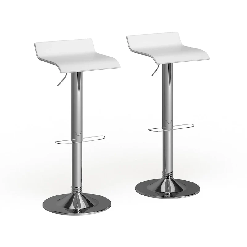 Blaine Chrome Air Lift Adjustable Swivel Stools (Set of 2)