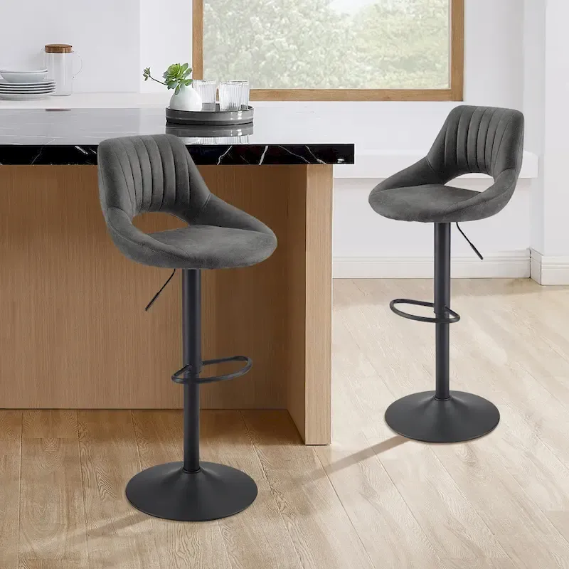 Retro Adjustable Swivel Barstool (Set of 2)