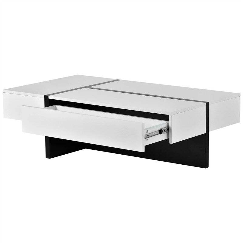 45.2 Modern High Gloss Surface Coffee Table By Aoolive