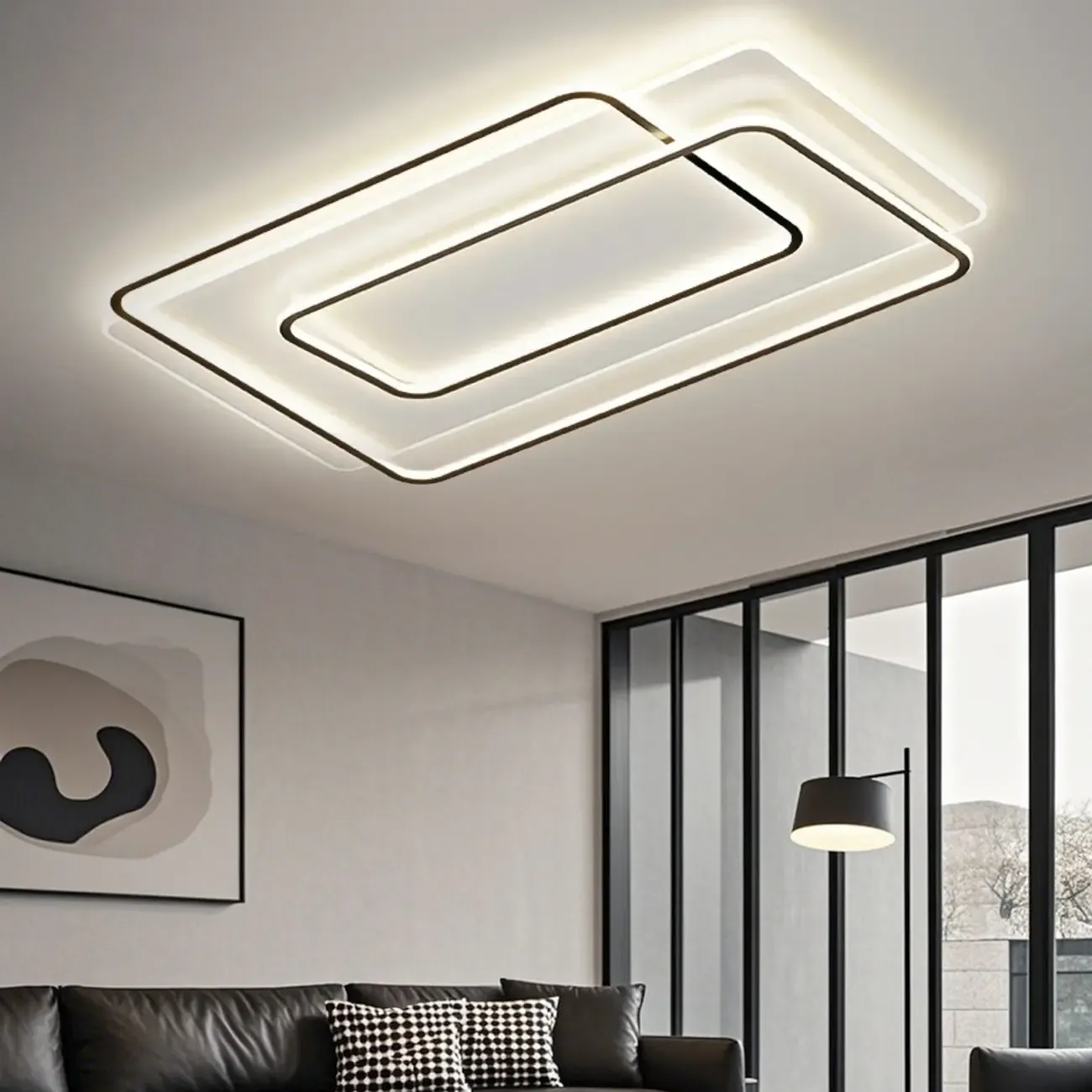 Modern LED Flush Ceiling Light with Third Gear Dimming