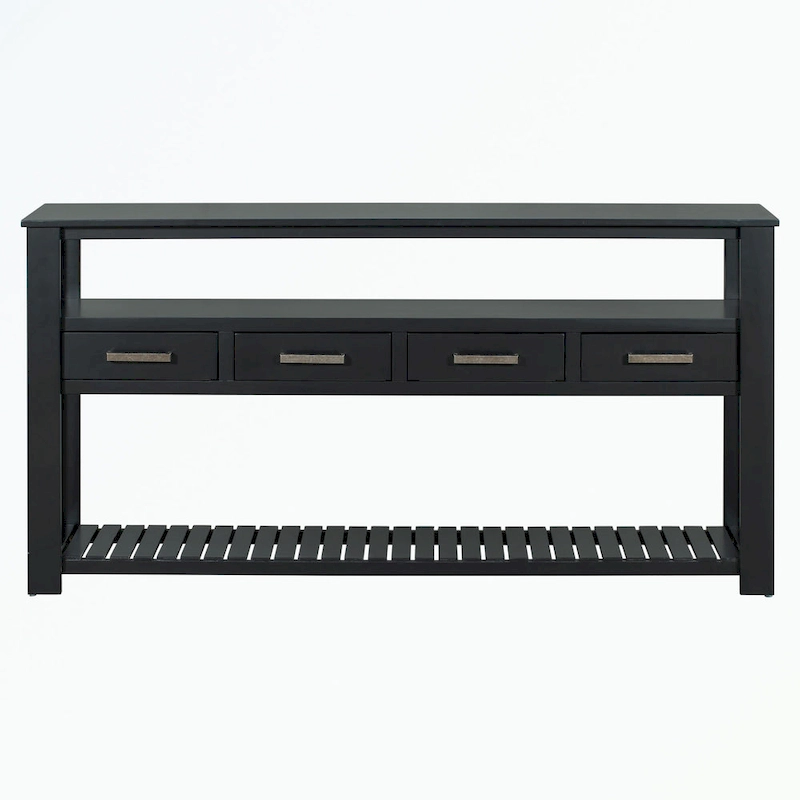 Console Table with 4 Drawers and 2 Shelves