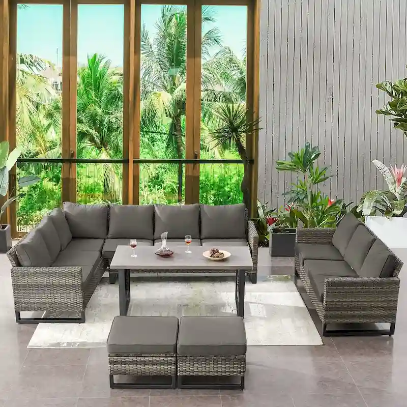 6-Seater Outdoor Sectional Sofa Chair Set
