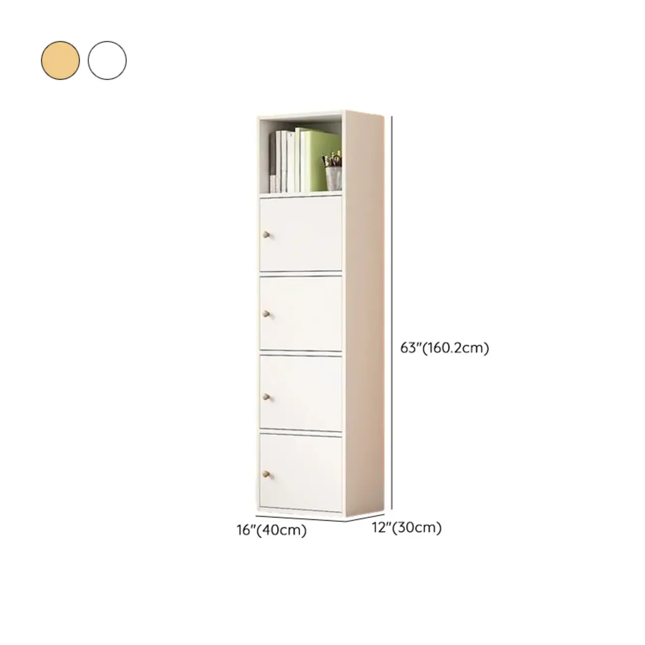 Simple Rectangular White Modular Wooden Bookcase