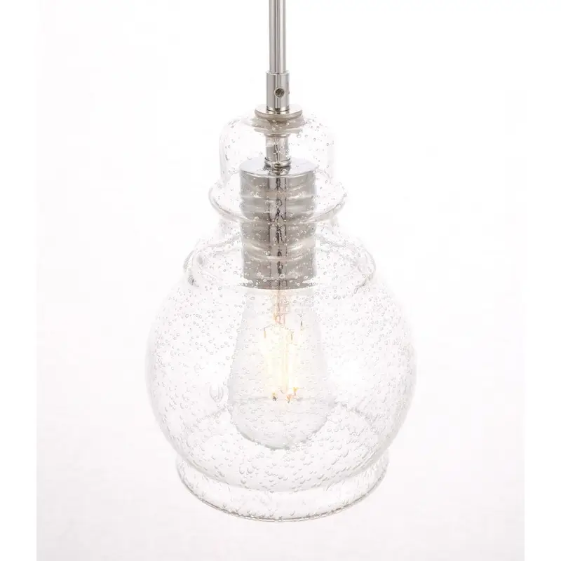 Adelee 6.25-Inch 1-Light Clear Seeded Glass Pendant