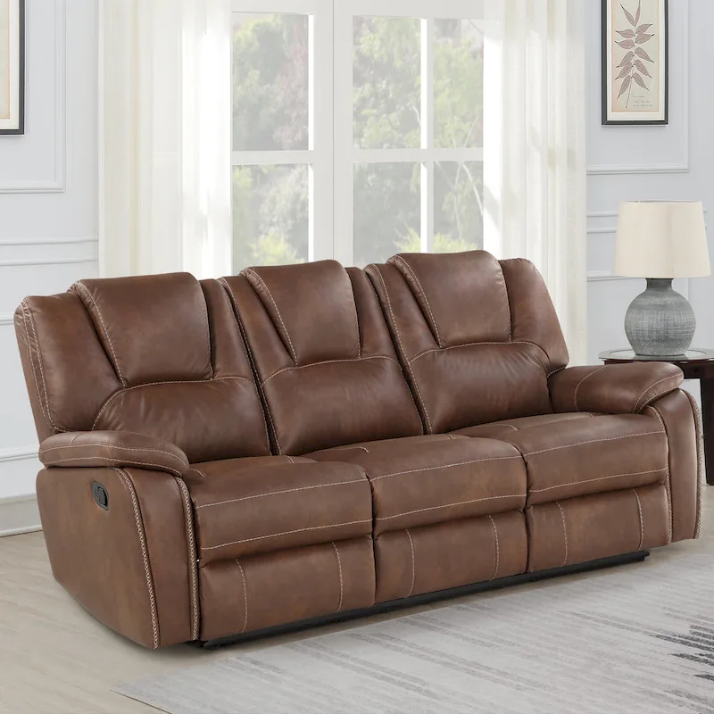 Steve Silver Kameryn Faux Leather Manual Reclining Sofa