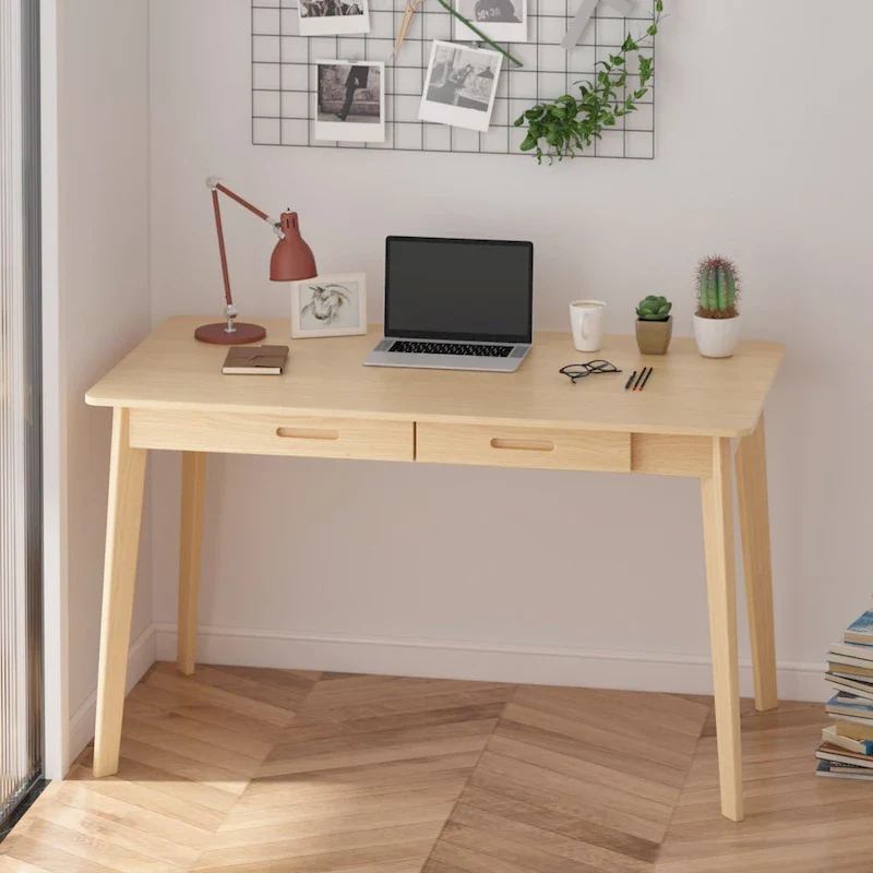 Writing Desk with 2 Drawers - Wood Legs - 47 Inch