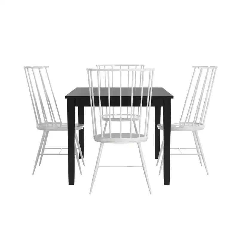 Salido Black Mixed Back Finish Dining Set - 5-Piece - iNSPIRE Q