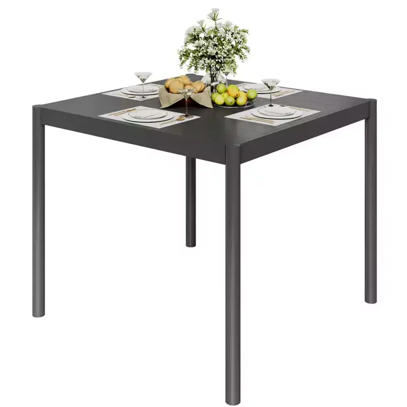 Aluminum Outdoor Dining Table for 4-8, Large Rectangular Patio Table with E-Coating for Backyard, Deck, Garden, Lawn,