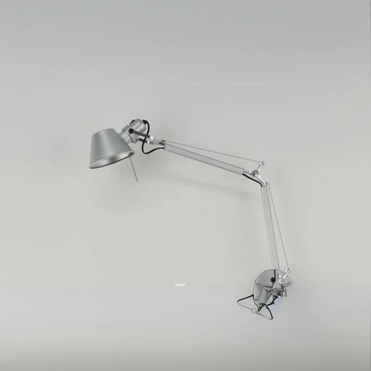 Industrial Silver Aluminum Adjustable Swing Arm Wall Light