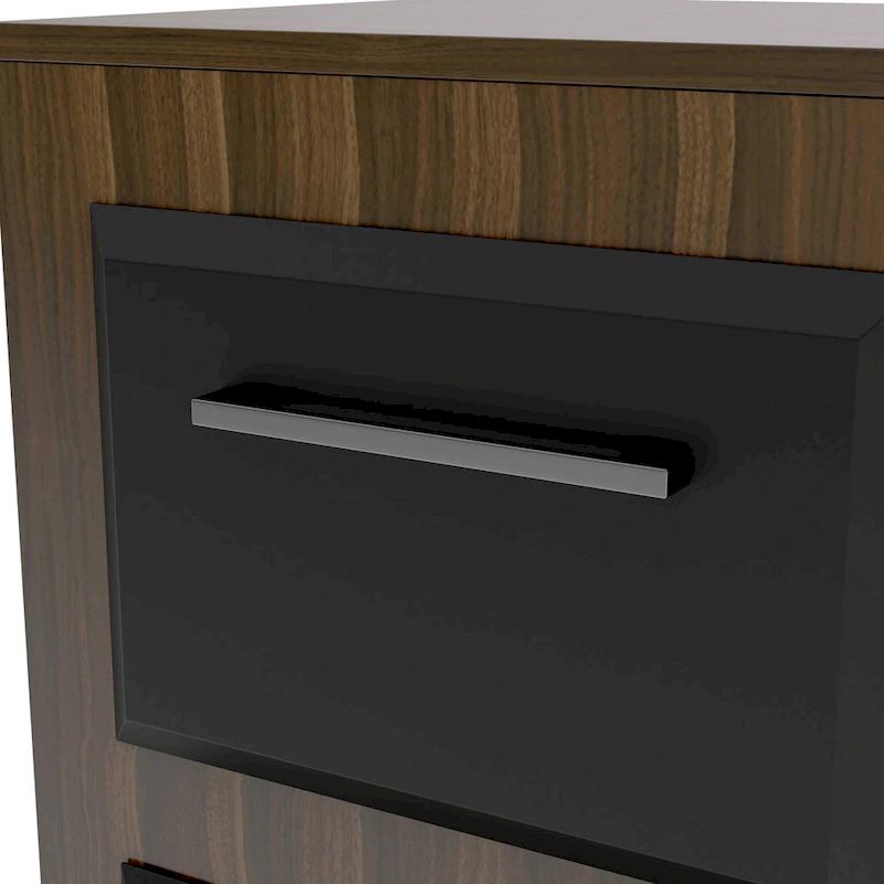 DH BASIC Urban Two-Drawer Mobile File Cabinet with Iron Bar Pulls by Denhour