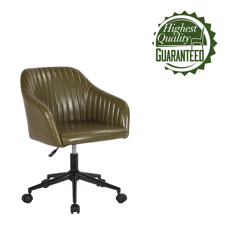 Office Desk Chair, Tufted PU Leather Upholstery