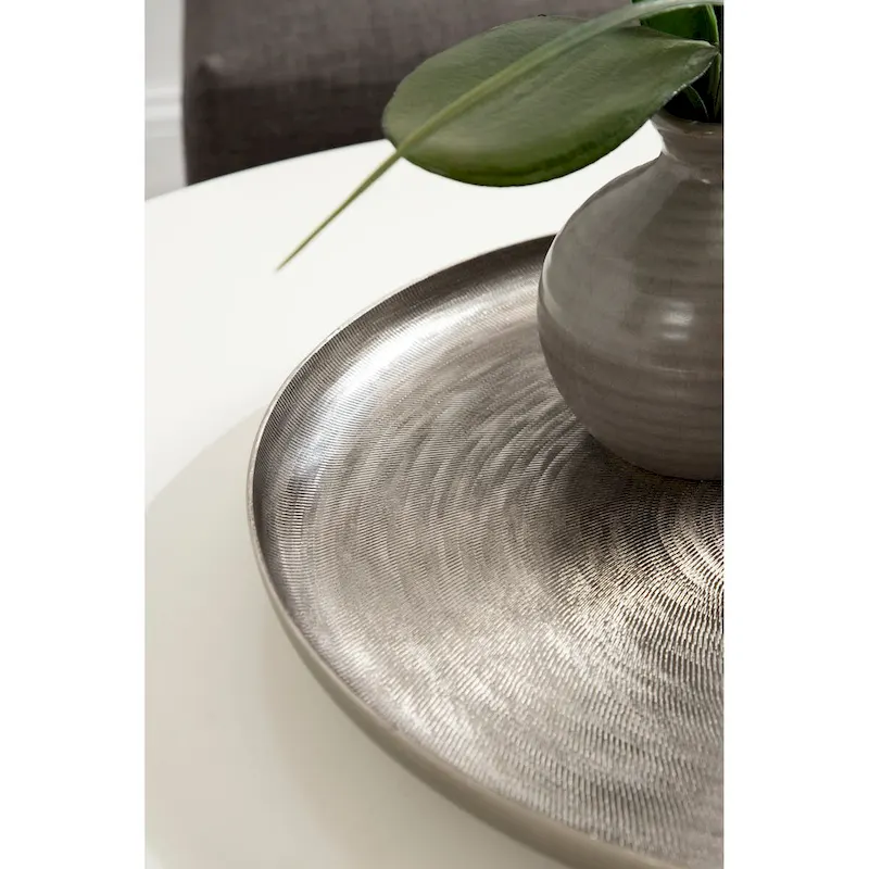 Kate and Laurel Stovring Round Metal Tray - 16  Diameter