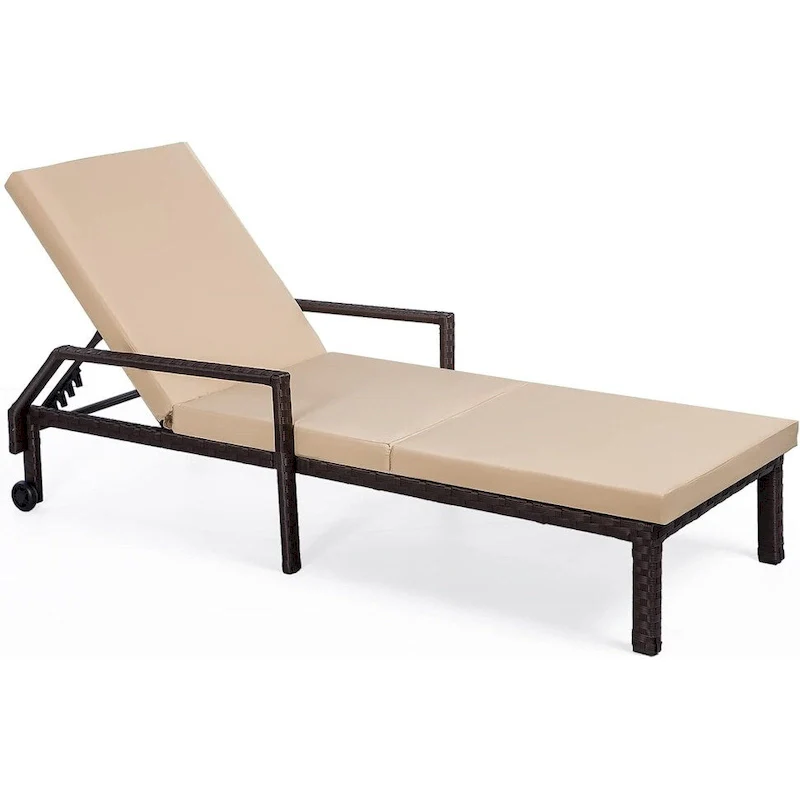 AECOJOY Patio Lounge Chair, Adjustable Poolside Chaise Lounge
