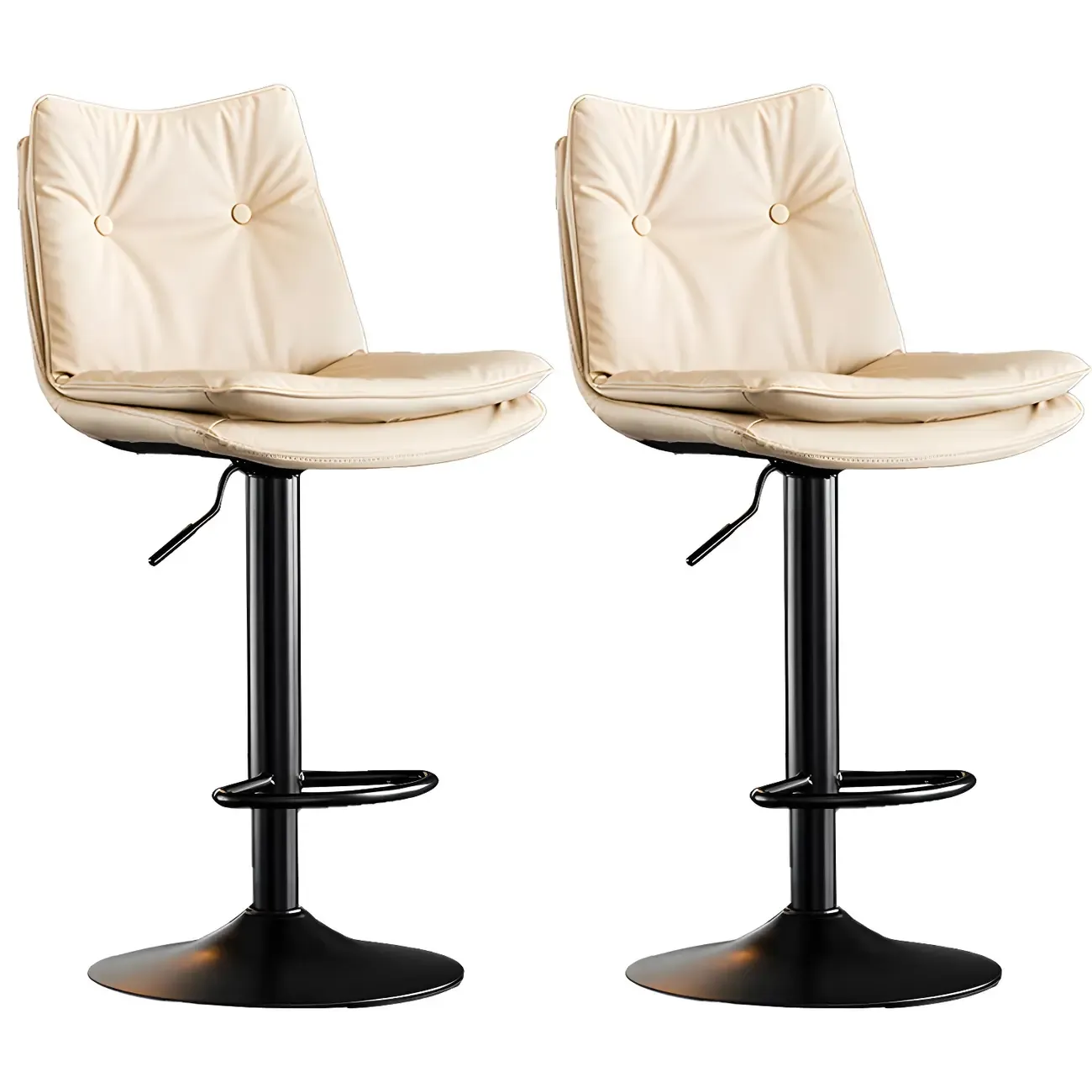 Modern Adjustable Leather Swivel Bar Stools