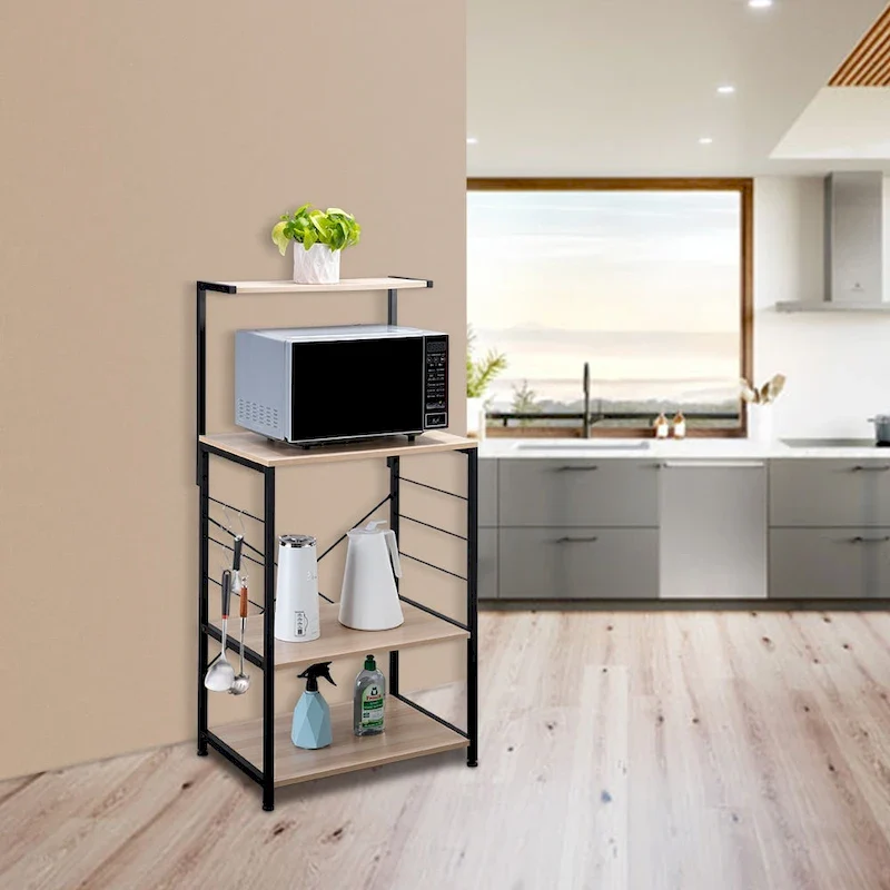 4 Tier Wooden Kitchen Shelf Baker's Rack